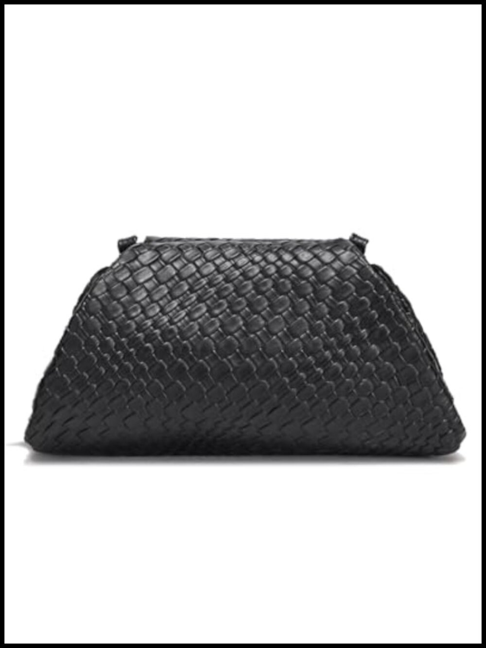 Vegan Leather Woven Clutch Evening Bag, Dumpling Purse, Detachable Crossbody